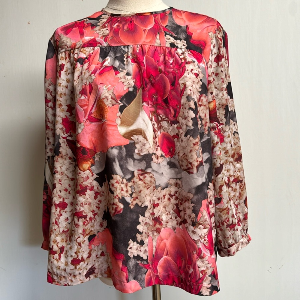 Ted Baker London Vibrant Floral‎ Blouse Size 10